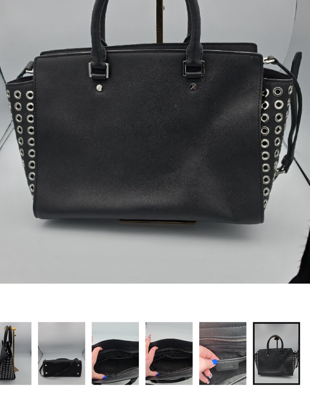 Michael Kors Black Grommet Satchel Tote